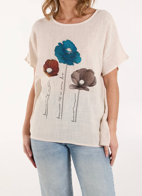 Stone VISCOSE FLOWER TOP