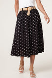 Black BELTED POLKA DOT CULOTTE TROUSERS
