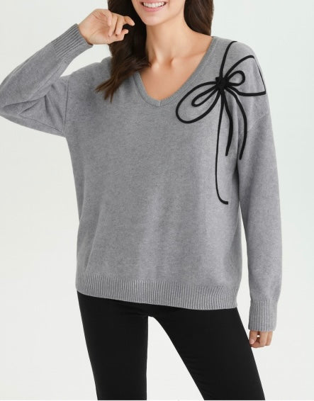 Grey Embroidered Soft Knit