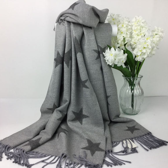 Chunky Scarf Star Scarf Grey
