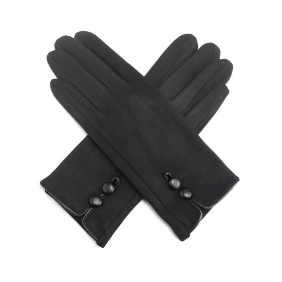 Glove Black Suedette Plain