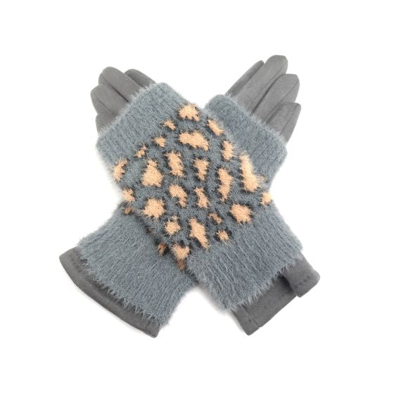 Glove Grey 3 in 1 Leopard Glove