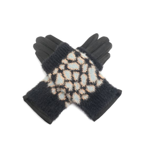 Glove Black 3 in 1 Leopard Gloves