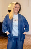 FLOATY DENIM POCKETS KIMONO