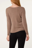 Mocha RIBBED STAR JUMPER