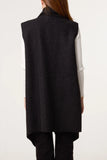 Black BOUCLE WATERFALL POCKETS VEST