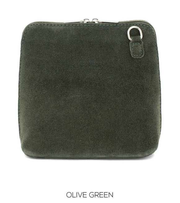 Bag Olive Green Leather Crossbody Suede