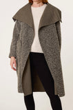 Khaki BRUSHED WOOL LIKE WATERFALL COAT