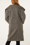 Khaki BRUSHED WOOL LIKE WATERFALL COAT