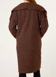 Chocolate BRUSHED WOOL LIKE WATERFALL COAT