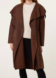 Chocolate BRUSHED WOOL LIKE WATERFALL COAT