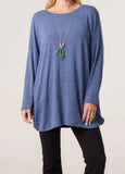 Denim NECKLACE LUREX TRIM FINE KNIT JUMPER
