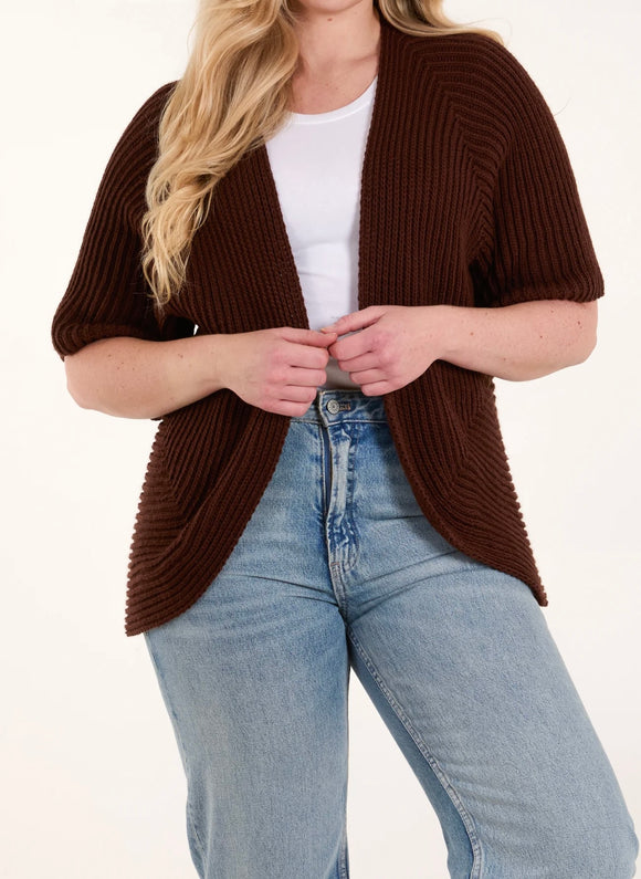 Chocolate KNITTED KIMONO JACKET