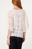 White LACE BUTTERFLY & STAR BLOUSE