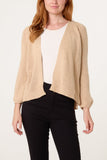 Stone RIBBED EDGE OPEN KNIT CARDIGAN