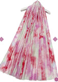 Lilac Marbled Ink Print Foiled Frayed Scarf
