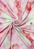 Lilac Marbled Ink Print Foiled Frayed Scarf
