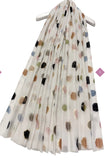 Off White Polka Dot Gold Foiled Frayed Scarf