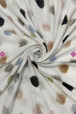 Off White Polka Dot Gold Foiled Frayed Scarf