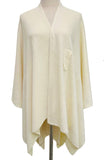 Cream Plain Wool Pull Through Cape/Shawl