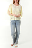 Lemon SUNFLOWER LACE SLEEVE BLOUSE