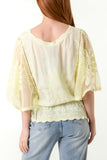 Lemon SUNFLOWER LACE SLEEVE BLOUSE