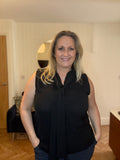 Black Bow Sleeveless Top