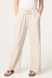 Linen PIN STRIPED ELASTICATED TROUSERS