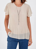 Stone NECKLACE PLEATED TOP