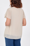 Stone NECKLACE PLEATED TOP