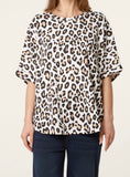 White ANIMAL PRINT BOXY TOP