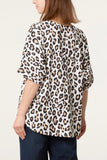 White ANIMAL PRINT BOXY TOP