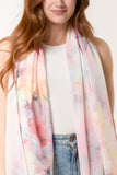 Orange WATERMARK FLORAL PRINT & TASSEL SCARF