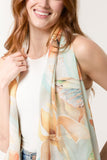 Orange BUTTERFLY PRINT & TASSEL SCARF