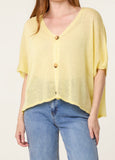 Lemon FINE KNIT V-NECK SHORT SLEEVE CARDIGAN