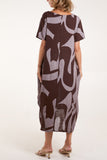 Chocolate PURE COTTON COCOON MIDI DRESS