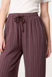 Chocolate PIN STRIPED ELASTICATED TROUSERS
