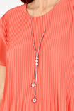 Coral NECKLACE PLEATED TOP