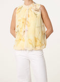 Lemon HALTERNECK CHIFFON FLORAL BLOUSE