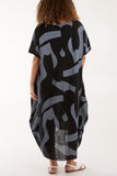 Black PURE COTTON COCOON MIDI DRESS