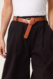 Black BELTED BEGALINE BERMUDA TROUSERS