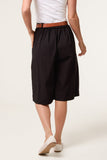 Black BELTED BEGALINE BERMUDA TROUSERS