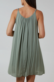 Khaki PLAITED STRAP CAMI SHIFT DRESS