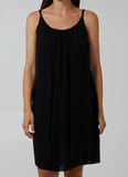 Black PLAITED STRAP CAMI SHIFT DRESS