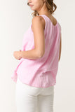 Pink DOUBLE LAYER SCOOP NECK NECKLACE VEST