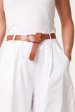 White BELTED BEGALINE BERMUDA TROUSERS