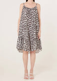 Black TWO TONE ANIMAL PRINT MINI DRESS