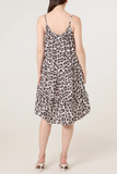 Black TWO TONE ANIMAL PRINT MINI DRESS