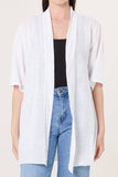 White LONGLINE SOFT KIMONO
