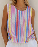 White Multi Stripe Vest Top